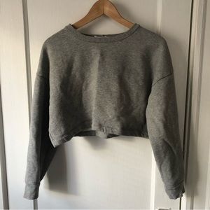 Reformation super cropped hunter sweatshirt - heather grey